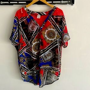 Fresh mint, plus USA extra-large see-through blouse